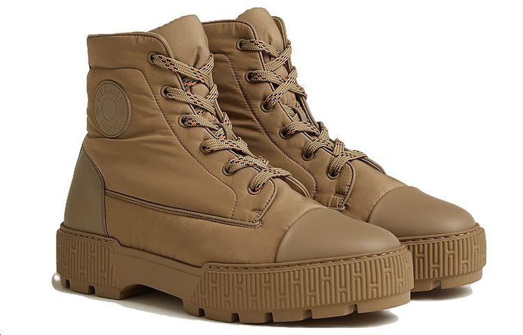 Order HERMES But Kasut Kulit Anak Lembu Bertali Hujung Bulat 'Kuning' H222960Z-HC9