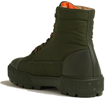 Shop HERMES Fresh Round Toe Lace-Up Boots 'Forest Green' H222960Z-H4N