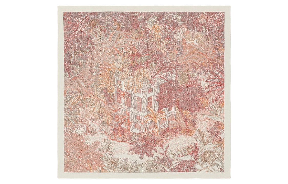 HERMES Fubao Pink Cashmere 140 Scarf H243602S-11