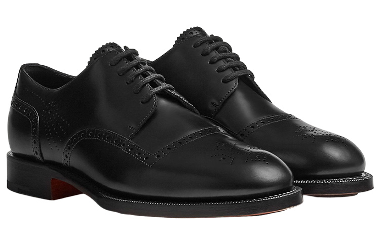 HERMES Fulham Leather Lace-up Derby 'Black' 圖 2