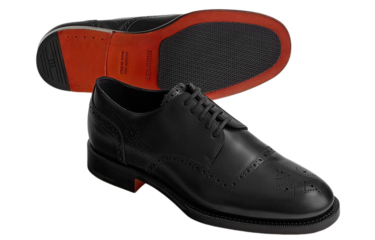 HERMES Fulham Leather Lace-up Derby 'Black' 圖 4