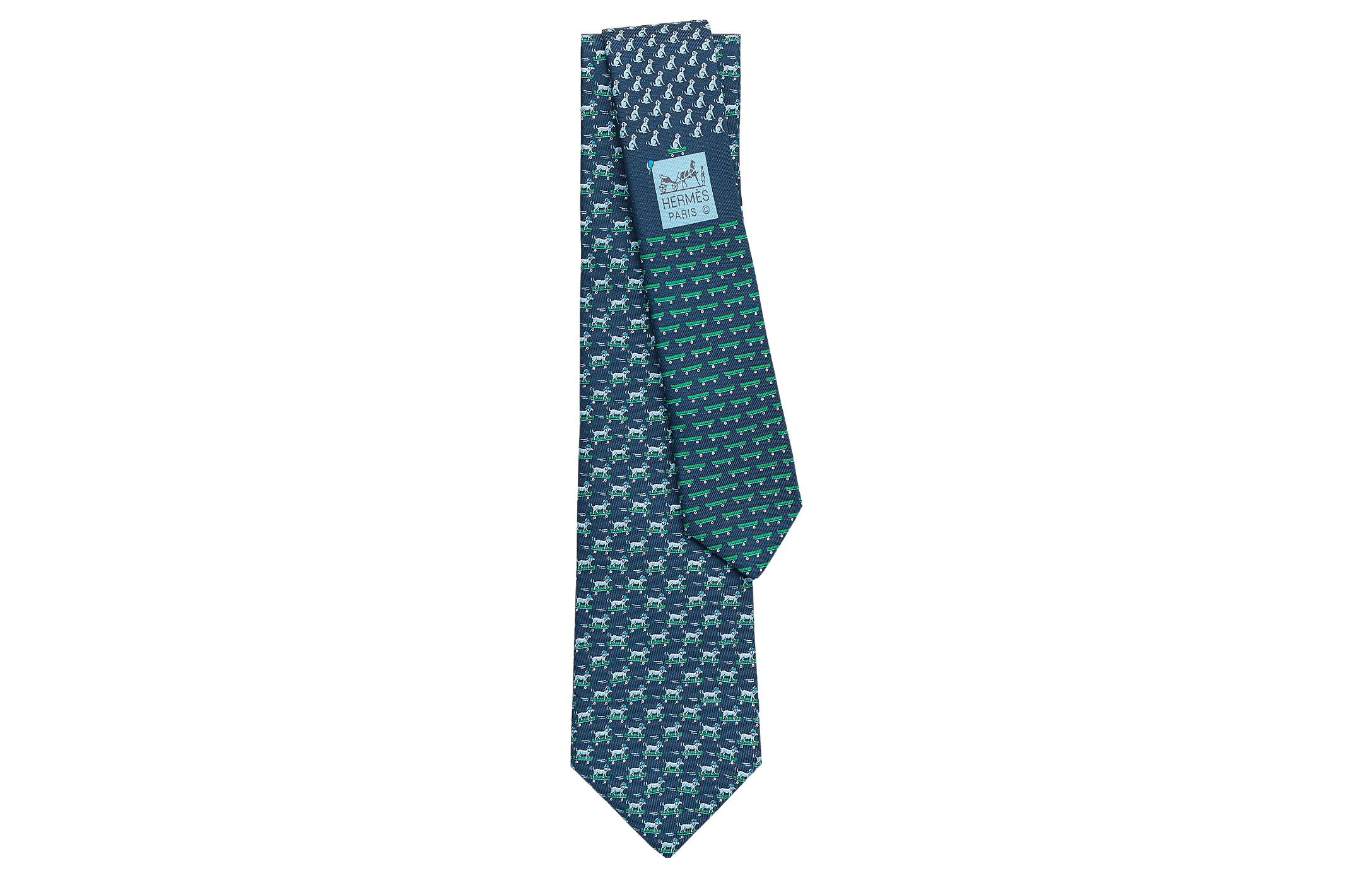 Buy HERMES Full Print Pattern Tie for Men H006274T-11
