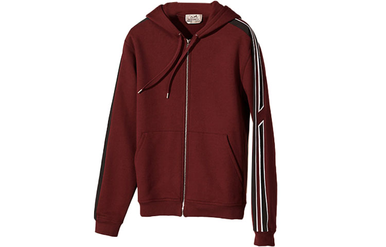 Hermes FW21 Run H Two-Tone Zip Hoodie Jacket Red H167525HA46