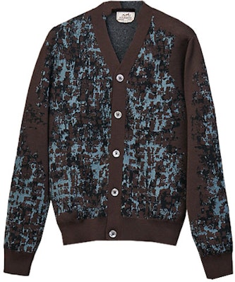 HERMES FW22 Brown Solid Camo Pattern Knit Long Sleeve Sweater H267260HA38 Buy HERMES FW22 Brown Solid Camo Pattern Knit Long Sleeve Sweater H267260HA38