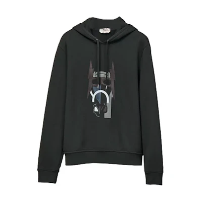 HERMES FW22 Hoodie Pine Green with Horse Print Design. H267690HA2H