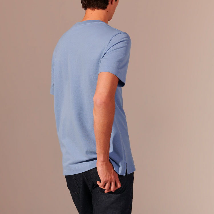 Purchase HERMES FW22  Light Blue Solid Color Crew Neck T-Shirt H072025HA69