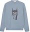 Buy HERMES FW22 Logo Print Crewneck Sweatshirt Biru Misty dengan Perincian Kulit. H267680HA3Q