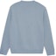 Lookbook HERMES FW22 Logo Print Crewneck Sweatshirt Biru Misty dengan Perincian Kulit. H267680HA3Q