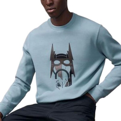 HERMES FW22 Logo Print Crewneck Sweatshirt Biru Misty dengan Perincian Kulit. H267680HA3Q Shop HERMES FW22 Logo Print Crewneck Sweatshirt Biru Misty dengan Perincian Kulit. H267680HA3Q