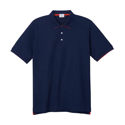 HERMES FW22 Navy Asymmetric Split Hem Short Sleeve Cotton Polo Shirt. H800271-E01