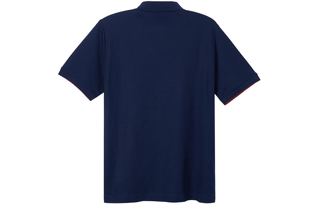 Lookbook 爱马仕FW22海军蓝不对称开衩下摆短袖棉质POLO衫 H800271-E01