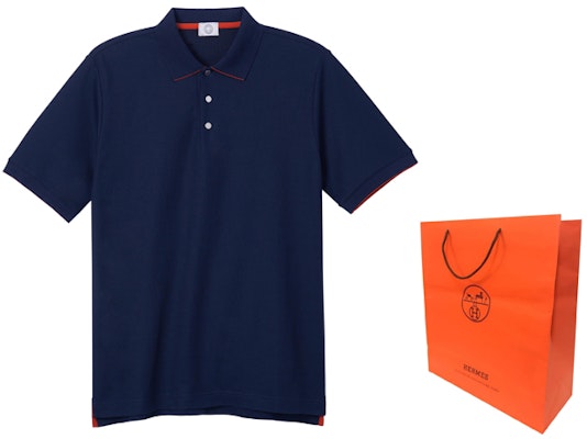 爱马仕FW22海军蓝不对称开衩下摆短袖棉质POLO衫 H800271-E01 Shop 爱马仕FW22海军蓝不对称开衩下摆短袖棉质POLO衫 H800271-E01