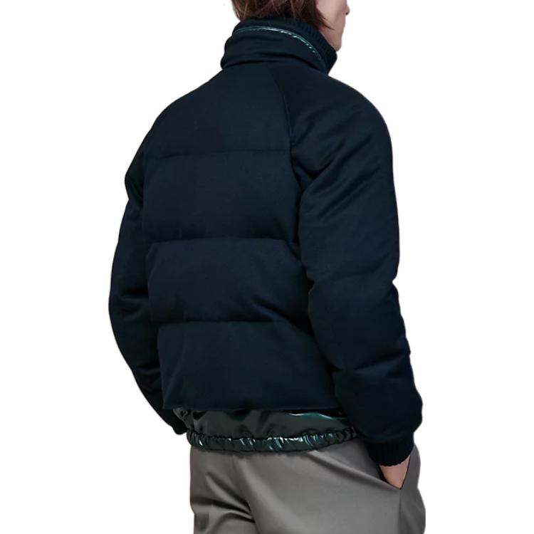 Shop 爱马仕 2022秋冬款 海军蓝立领菱格羽绒夹克 H262040HZ01