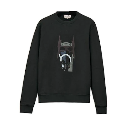 HERMES FW22 Pullover Sweatshirt Animal Print Pine Green H267680HA2HME