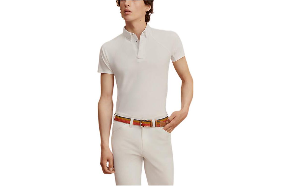 HERMES FW22  Slim Fit Plain Polo Shirt White H800482EV01