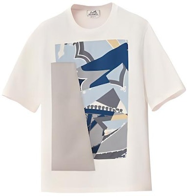 HERMES FW22 白色不規則圖案圓領休閒T恤 H257810HA90 Lookbook HERMES FW22 白色不規則圖案圓領休閒T恤 H257810HA90