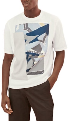 HERMES FW22 白色不規則圖案圓領休閒T恤 H257810HA90 Shop HERMES FW22 白色不規則圖案圓領休閒T恤 H257810HA90