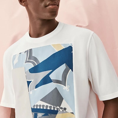 HERMES FW22 白色不規則圖案圓領休閒T恤 H257810HA90 Sizing HERMES FW22 白色不規則圖案圓領休閒T恤 H257810HA90