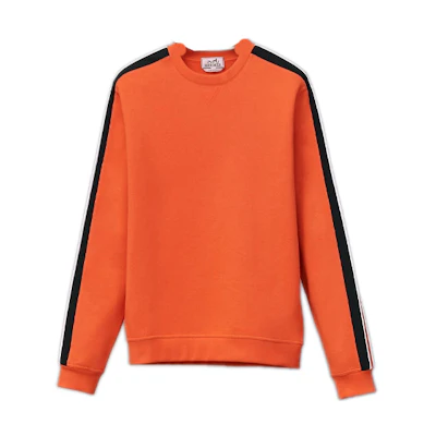 Hermes FW22 Colorblock Crewneck Pullover Sweatshirt Orange () H267640HAO