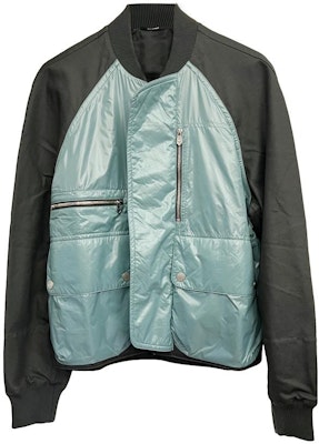 爱马仕 FW22 湖蓝色拼色罗纹长袖棒球夹克男款 H252320HDUD Order 爱马仕 FW22 湖蓝色拼色罗纹长袖棒球夹克男款 H252320HDUD