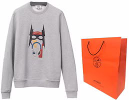 Lookbook HERMES FW22 Geometric Cartoon Print Crewneck Loose Sweatshirt Men Light Grey H267680HA1O3