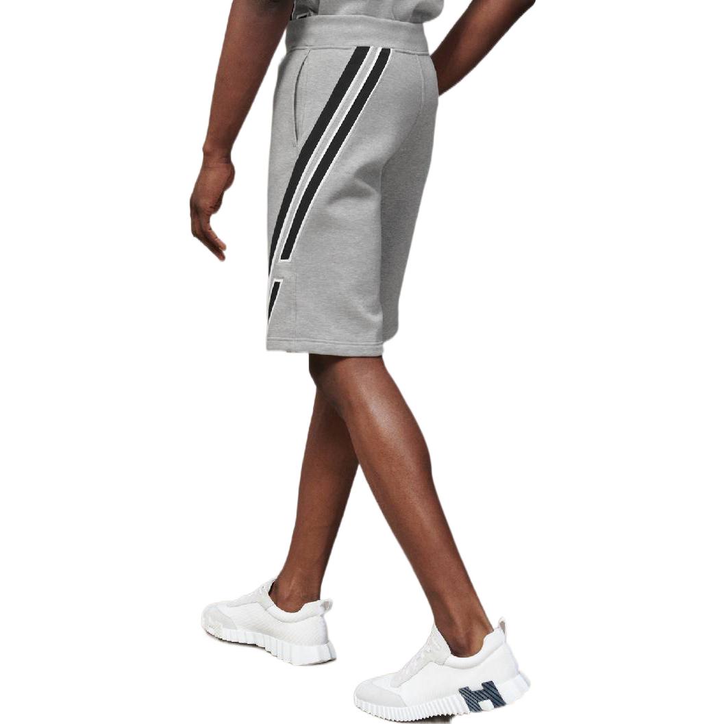 Lookbook HERMES FW22 Gray High-Waisted Side Stripe Casual Straight Shorts H267660HA1O3