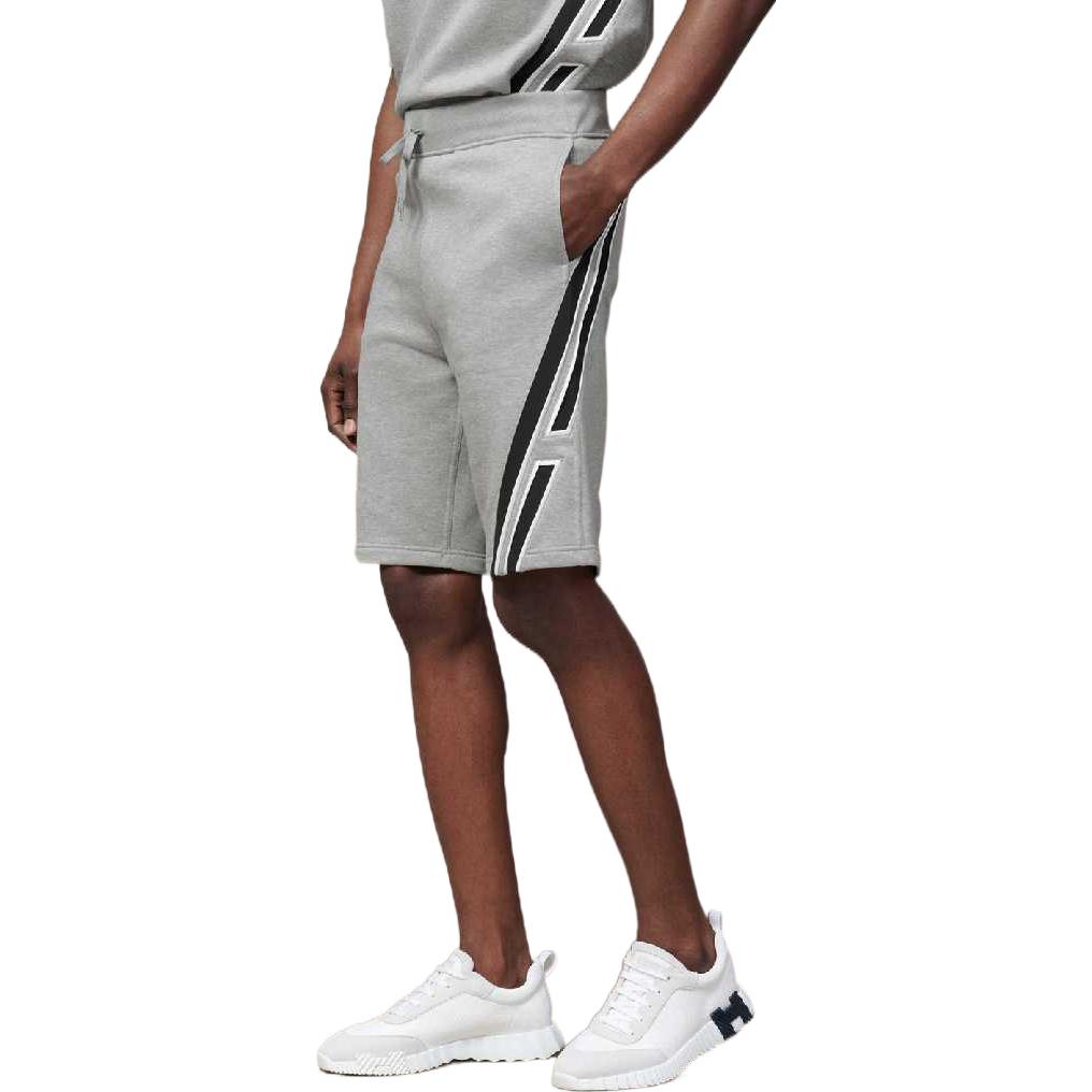 Shop HERMES FW22 Gray High-Waisted Side Stripe Casual Straight Shorts H267660HA1O3