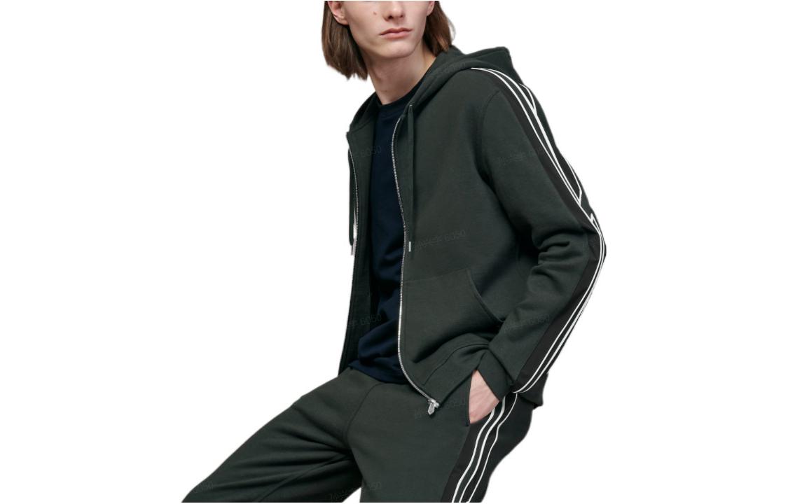 Hermes FW22 Green Striped Print Zip-Up Hoodie Jacket H267650HA2H