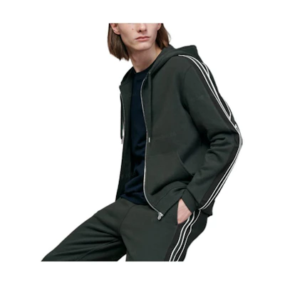 Hermes FW22 Green Striped Print Zip-Up Hoodie Jacket H267650HA2H