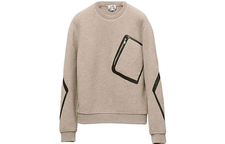 Hermes FW22 Knit Diamond Detail Long Sleeve Sweatshirt Khaki H267540HA1WME