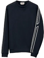 Hermes FW22 Navy Blue Color-Block Striped Loose-Fit Pullover Sweatshirt Men H267640HA013 Hermes FW22 Navy Blue Color-Block Striped Loose-Fit Pullover Sweatshirt Men H267640HA013