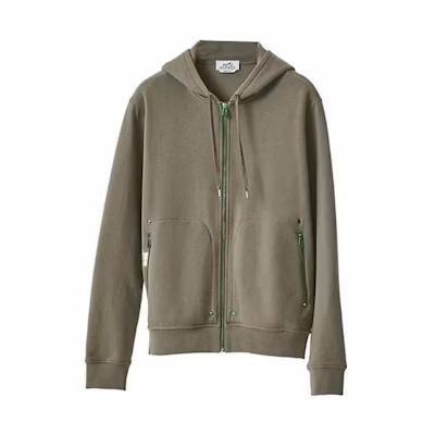 Hermes FW22 Solid Color Zip-Up Hoodie Jacket Casualwear H257710HA99
