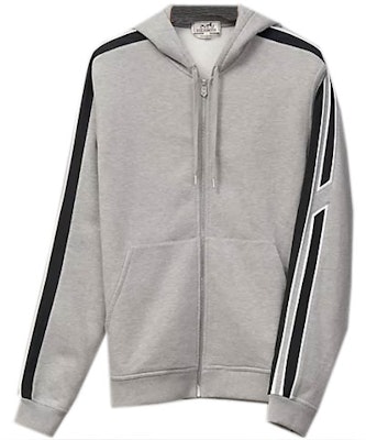 HERMES FW22 Hoodie Abu-abu Lengan Panjang Sweater Santai Striped Print. H267650HA1O Order HERMES FW22 Hoodie Abu-abu Lengan Panjang Sweater Santai Striped Print. H267650HA1O