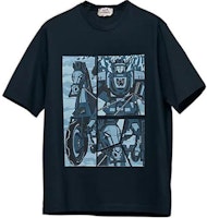 HERMES FW22 Super Chariot Print Crew Neck T-Shirt Men’s Sky Blue H267820HA01 HERMES FW22 Super Chariot Print Crew Neck T-Shirt Men’s Sky Blue H267820HA01