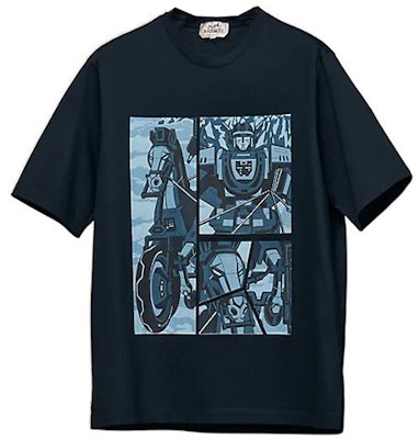 HERMES FW22 Kaos Pria Super Chariot Print Crew Neck Biru Langit H267820HA01 Order HERMES FW22 Kaos Pria Super Chariot Print Crew Neck Biru Langit H267820HA01