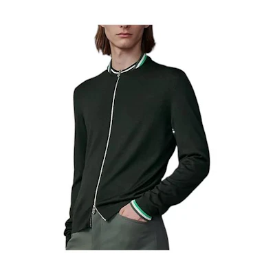 Hermes FW22 Zip-Up Stripe Trim Jacket in Dark Green H267025HA2H