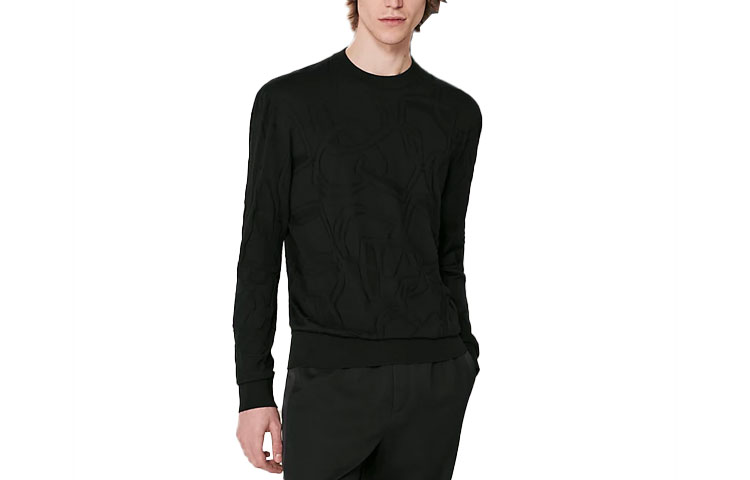 Order HERMES FW23  Black Solid Color Crew Neck Knit Short Sleeve Shirt. H367090HA02