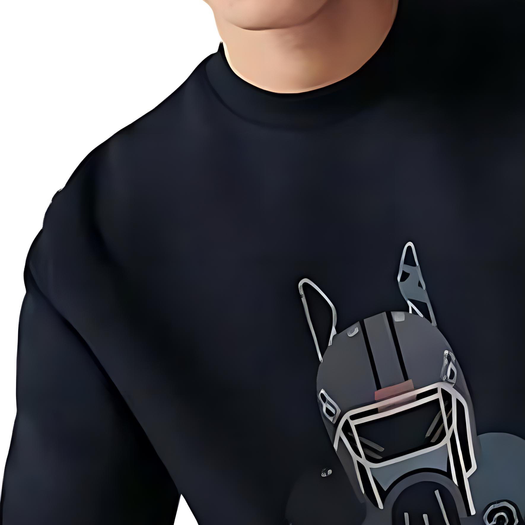 Details for HERMES FW23 Baju Navy Blue Grafik Haiwan & Cetakan Digital. H367820HA01