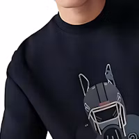 Details for HERMES FW23 Navy Blue Sweatshirt with Animal Graphic and Digital Print. H367820HA01