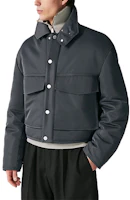 HERMES FW23 Solid Quilted Straight Jacket in Charcoal Black. H362420HE83 HERMES FW23 Solid Quilted Straight Jacket in Charcoal Black. H362420HE83