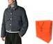 Shop HERMES FW23 經典黑灰色菱格紋直筒外套. H362420HE83