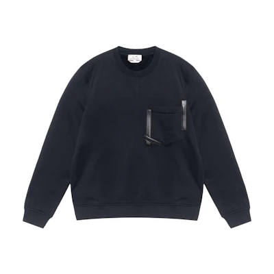Hermes FW23 Colorblock Pattern Long-Sleeve Sweatshirt Navy Blue - H367840HA01