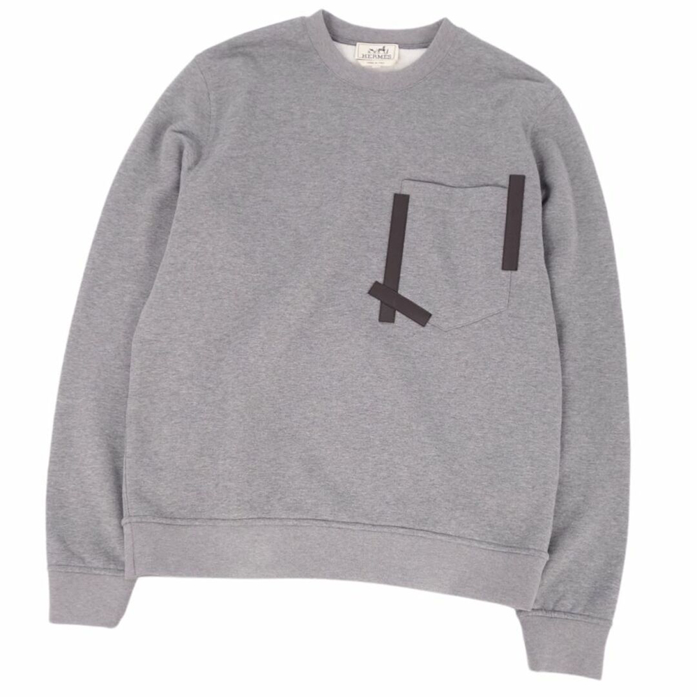 Hermes FW23 Colorblock Pattern Long Sleeve Sweatshirt - Gray H367840HA76