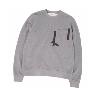 Hermes FW23 Colorblock Pattern Long Sleeve Sweatshirt - Gray H367840HA76