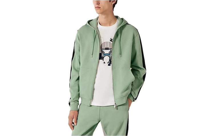 Hermes FW23 Green Striped Print Hoodie Long Sleeve H367770HA4M