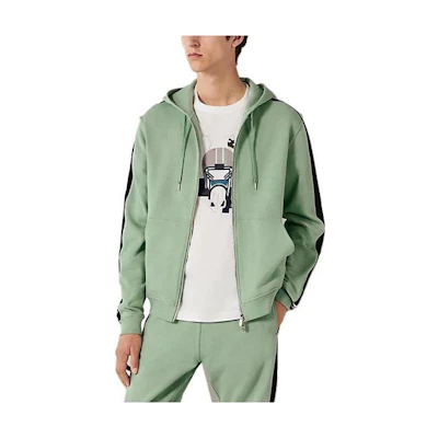 Hermes FW23 Green Striped Print Hoodie Long Sleeve H367770HA4M