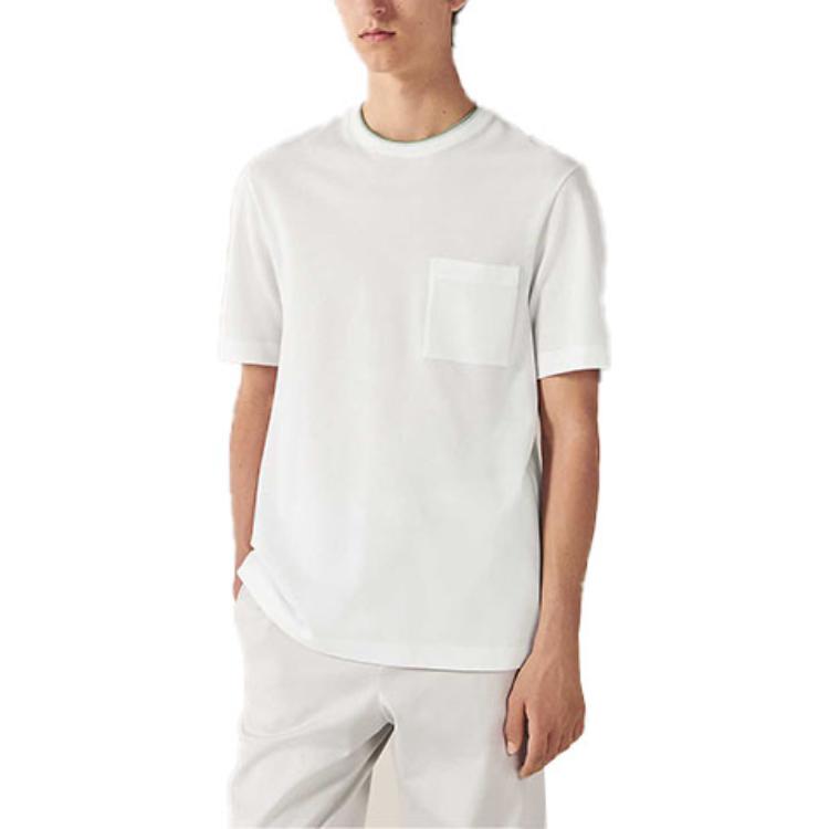 Shop 愛馬仕 FW23 男士白色圓領簡約休閒短袖T恤。 H367990HA90