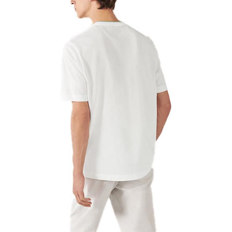 Purchase 愛馬仕 FW23 男士白色圓領簡約休閒短袖T恤。 H367990HA90