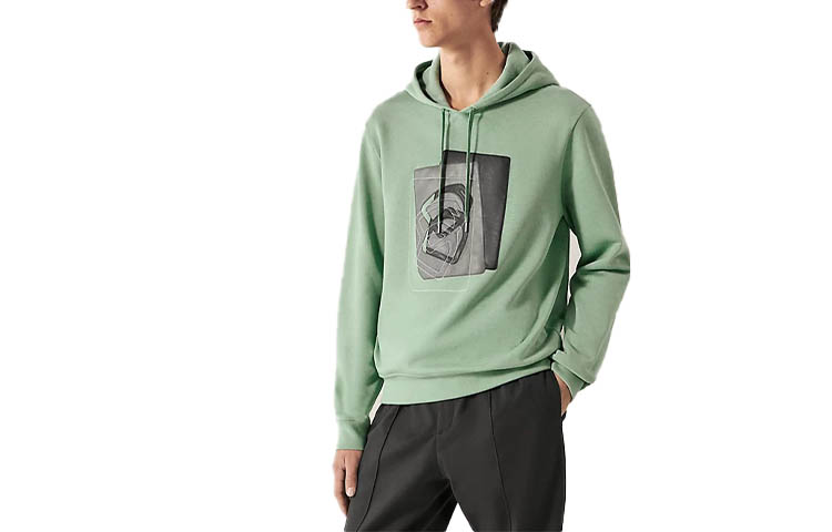 Hermes FW23 Patterned Hoodie Light Blue H367800HA4M