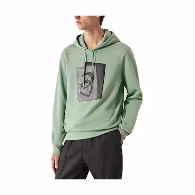 Hermes FW23 Patterned Hoodie Light Blue H367800HA4M